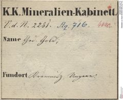 Etiketten zu Gold (NHMW-MIN-Aq716)